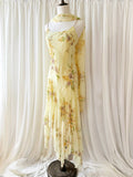 Yellow Beaded Chiffon Spaghetti Straps Sheath Prom Dresses HZ1024