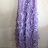 Lilac V-neck Lace Long Prom Dresses A-line Backless Evening Gowns HZ1024
