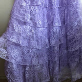 Lilac V-neck Lace Long Prom Dresses A-line Backless Evening Gowns HZ1024