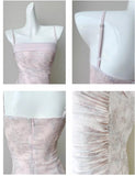 Pink Spaghetti Straps Long Prom Dress Formal Dresses Chiffon Ruffles Layered Stunning 18th Birthday Party Dresses HZ1024