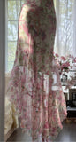 Printed Chiffon Sequin Mermaid Formal Dresses Spaghetti Strap Vintage Evening Dress HZ1024