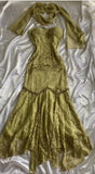 Spaghetti Straps Mermaid Lace Chiffon Prom Dresses with Beading HZ1024