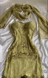 Spaghetti Straps Mermaid Lace Chiffon Prom Dresses with Beading HZ1024