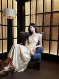 Butterfly Embroidery Dress French Summer Vacation Waist Gentle Dress HZ1024