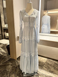 Palace Style Lace Chiffon Prom Dresses Fairytale Birthday Evening Gowns HZ1024
