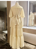 Palace Style Lace Chiffon Prom Dresses Fairytale Birthday Evening Gowns HZ1024