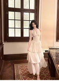 Halter Neck Chiffon Layered A-Line White Party Dress HZ1024
