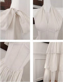 Halter Neck Chiffon Layered A-Line White Party Dress HZ1024