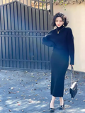 turtleneck two-piece knitted sweater dress HZ1024