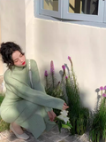 turtleneck two-piece knitted sweater dress HZ1024