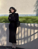turtleneck two-piece knitted sweater dress HZ1024