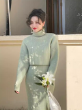 turtleneck two-piece knitted sweater dress HZ1024