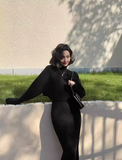 turtleneck two-piece knitted sweater dress HZ1024