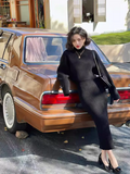 turtleneck two-piece knitted sweater dress HZ1024