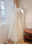 Light Apricot Spaghetti Straps Tulle A-Line Birthday Prom Dresses HZ1024