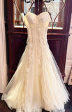 Light Apricot Spaghetti Straps Tulle A-Line Birthday Prom Dresses HZ1024