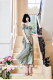 Elegant Spaghetti Straps Ruffled Tulle Sheath Evening Dress HZ1024
