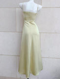 French Spaghetti Strap Satin Mermaid Evening Gowns HZ1024