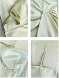 French Spaghetti Strap Satin Mermaid Evening Gowns HZ1024