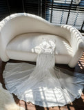 White V-Neck Chiffon Beaded Mermaid Prom Dresses Vintage Evening Gowns HZ1024