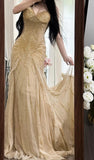 Spaghetti Straps Beaded Chiffon Mermaid Prom Dresses Vintage Evening Gowns HZ1024
