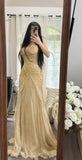 Spaghetti Straps Beaded Chiffon Mermaid Prom Dresses Vintage Evening Gowns HZ1024