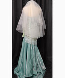 Sweetheart Green Long Sleeves Satin Tulle Mermaid Prom Dresses Formal Evening Dresses HZ1024