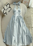 Halter Neck A-Line Prom Dresses Simple Birthday Dress HZ1024