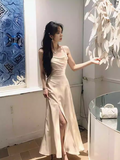 Neck Satin Slip Dress HZ1024
