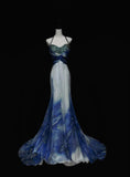 Sweetheart Neck Mermaid Prom Dresses Satin Beading Simple Evening Gowns HZ1024