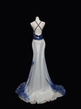 Sweetheart Neck Mermaid Prom Dresses Satin Beading Simple Evening Gowns HZ1024