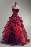 Ombre Spaghetti Straps A-Line Layered Tulle Long Prom Dresses Formal Evening Gowns HZ1024