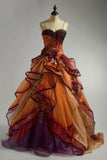 Ombre Spaghetti Straps A-Line Layered Tulle Long Prom Dresses Formal Evening Gowns HZ1024