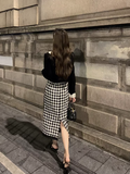 retro velvet high waist skirt suit HZ1024