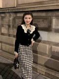 retro velvet high waist skirt suit HZ1024