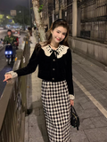 retro velvet high waist skirt suit HZ1024