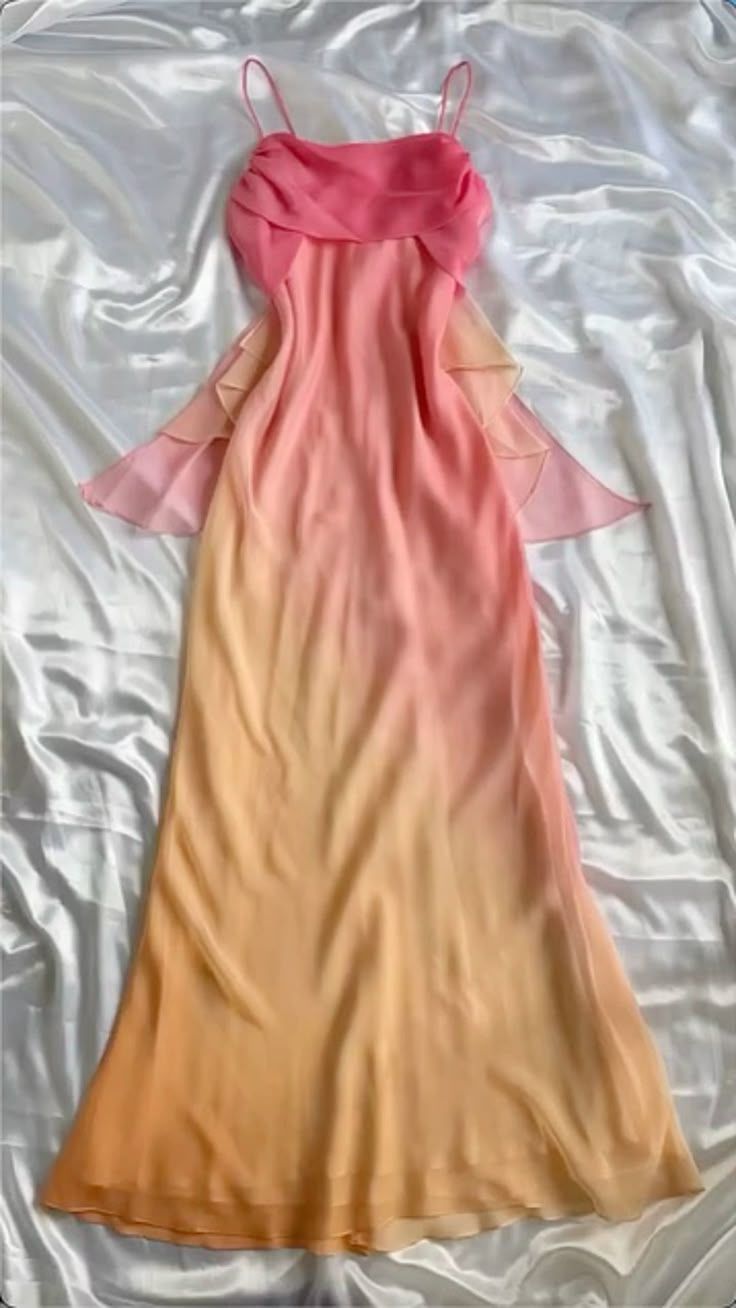 Pink Sheath Spaghetti Straps Fairytale Chiffon Long Prom Dresses Vintage Party Dress HZ1024