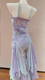 Vintage Purple Halter Chiffon A-Line Beaded Prom Dresses Unique Evening Gowns HZ1024