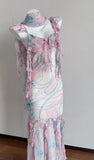 Multicolor Chiffon Spaghetti Straps Ruffled Sheath Backless Party Dresses HZ1024