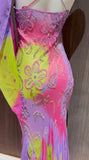 Purple Mermaid Spaghetti Straps Chiffon Beaded Prom Dresses Stunning Formal Evening Gowns HZ1024