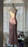 Dusty Pink Spaghetti Straps Mermaid Chiffon Beading Prom Dresses Elegant Party Dress HZ1024