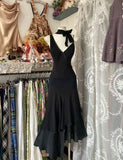Black V-neck Chiffon Short Prom Dresses Simple Party Dresses HZ1024