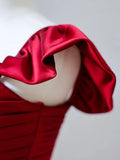 Satin Burgundy Long Prom Dress, Mermaid Burgundy Long Formal Dress HZ1024