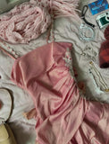 Vintage Outfits for Party Y2K Spaghetti Straps Sheath Chiffon Satin Short Prom Dresses HZ1024