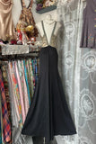 Black Scoop Sheath Chiffon Long Prom Dresses Backless Formal Evening Gowns HZ1024