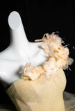 Yellow One Shoulder A-Line Tulle Prom Dresses Formal Birthday Evening Gowns HZ1024