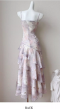 Purple Spaghetti Straps A-Line Chiffon Prom Dresses Evening Gowns with Ruffles HZ1024
