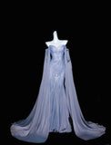 Gray Purple Sweetheart Mermaid Satin Mask Prom Dresses Formal Evening Gowns HZ1024