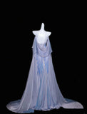 Gray Purple Sweetheart Mermaid Satin Mask Prom Dresses Formal Evening Gowns HZ1024