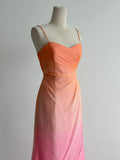 Gradient Orange Pink Spaghetti Straps A-Line Chiffon Prom Dresses Y2K Evening Gowns HZ1024